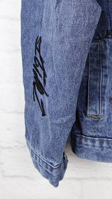 Джинсовая куртка женская оверсайз с надписью р 42-48 Харьков - изображение 3