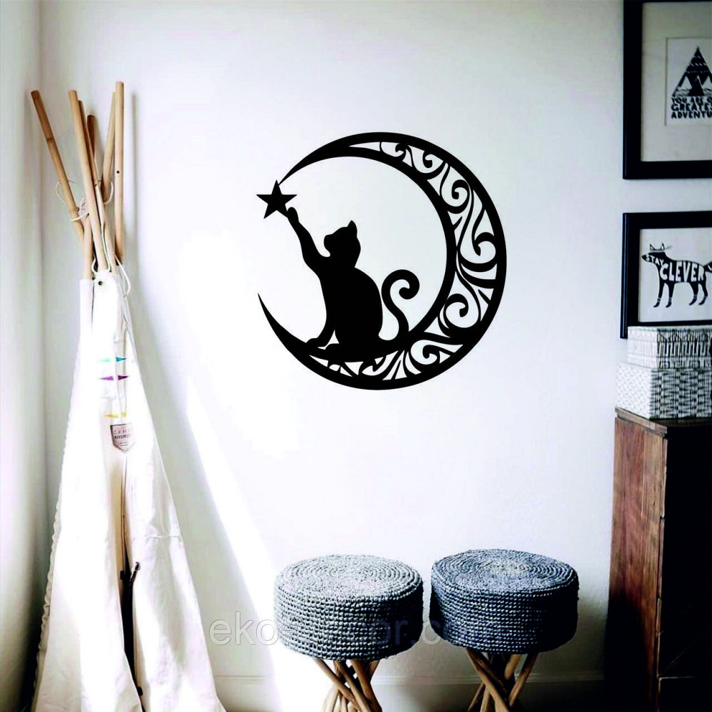 Декоративне настінне 3D Панно «Кіт» Декор на стіну з об'ємом Київ - фото 4