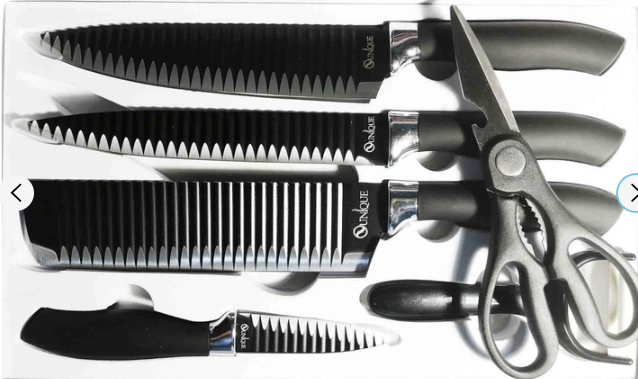 Набор ножей UNIQUE UN-1821 в подарочной коробке 6 предметов: поварской, хлебный, овощной нож, овощечистка, нож Одесса - изображение 6