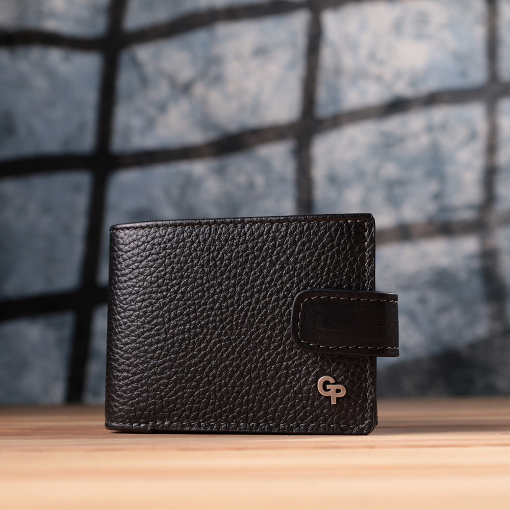 Стильное портмоне из люксовой зернистой кожи флотар GRANDE PELLE 22875 Черный Киев - изображение 3