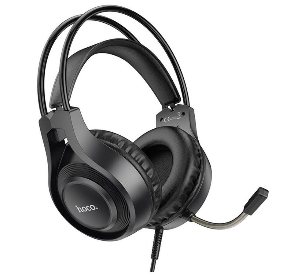 Игровые проводные наушники Hoco W106 Tiger с микрофоном (Черные) Винница - изображение 1