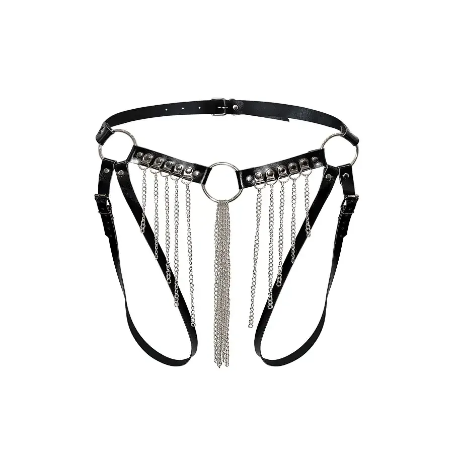 Сексуальні трусики з ланцюгами Art of Sex - Xena XS-M, колір чорний Львов - изображение 3