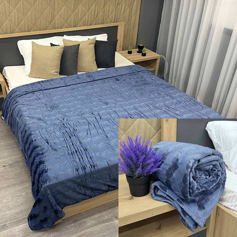 Плед-покривало 200х230 см (+-5см) Синій (87-250) Київ - фото 1