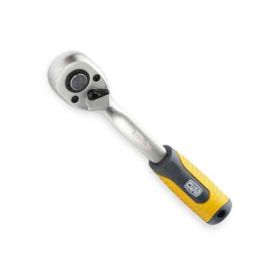 Тріска з квадратом 1/4" 72 зуба 150 мм CrV вигнута ручка Мукачево