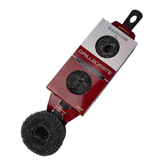 Кругла щітка з металевою губкою для гриля SANTOS, 2 змінні головки в комплекті 230100 Код: 011601 Ровно