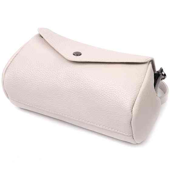 Шкіряна сумка з трикутним клапаном Vintage 22255 Біла Київ