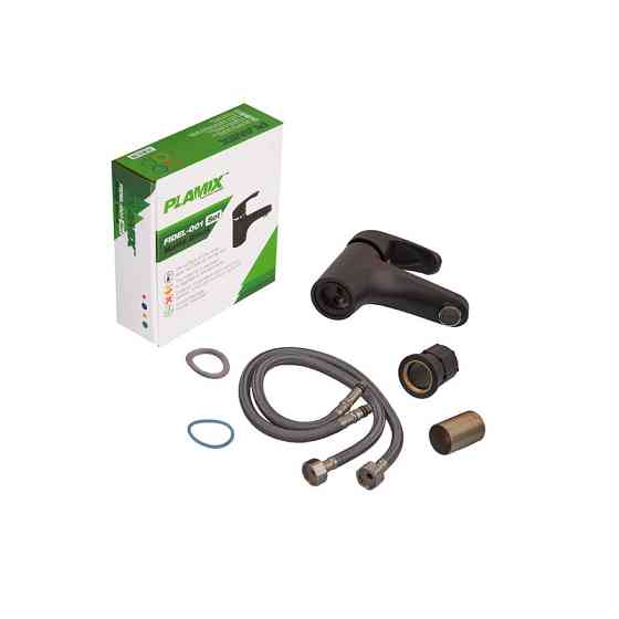 Змішувач для умивальника Plamix Fidel-001 SET матовий чорний з підводкою PM0660 Харків