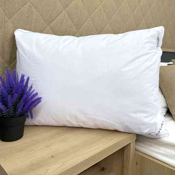 Подушка для сну гіпоалергенна Decorator Cotton Lux 50x70х20 см, колір білий (84-153) Київ