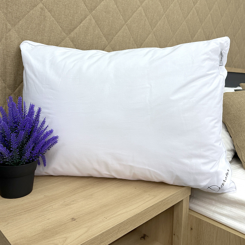 Подушка для сну гіпоалергенна Decorator Cotton Lux 50x70х20 см, колір білий (84-153) Київ - фото 1