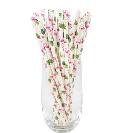 Коктейльні трубочки Фламінго 25штук 20 см різнобарвний Київ