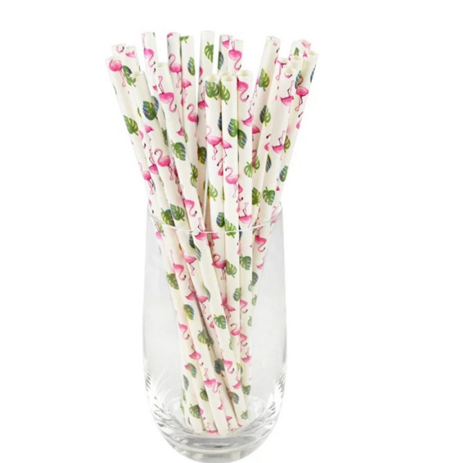 Коктейльні трубочки Фламінго 25штук 20 см різнобарвний Київ - фото 1