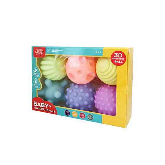 Набор тактильных развивающих мячиков MGZ-0926 с пищалкой Винница