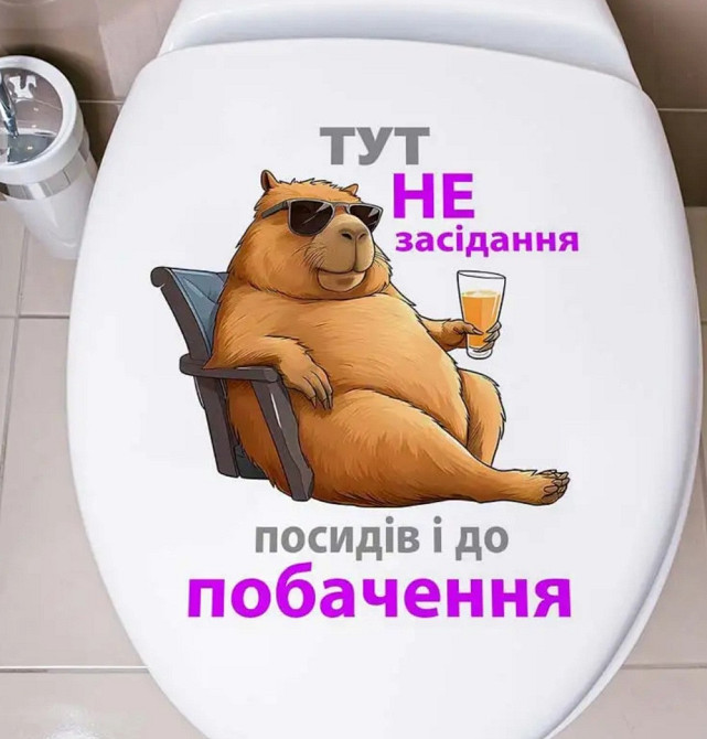 Наклейка на унітаз 16 на 20 см різнобарвний Київ - фото 2