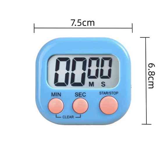 Таймер для кухні, зворотній відлік, колір синій, ЖК-дисплей, на магніті та підставкою на задній частині виробу Київ