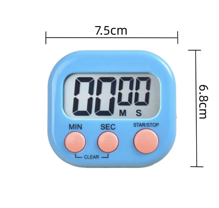 Таймер для кухні, зворотній відлік, колір синій, ЖК-дисплей, на магніті та підставкою на задній частині виробу Київ - фото 3