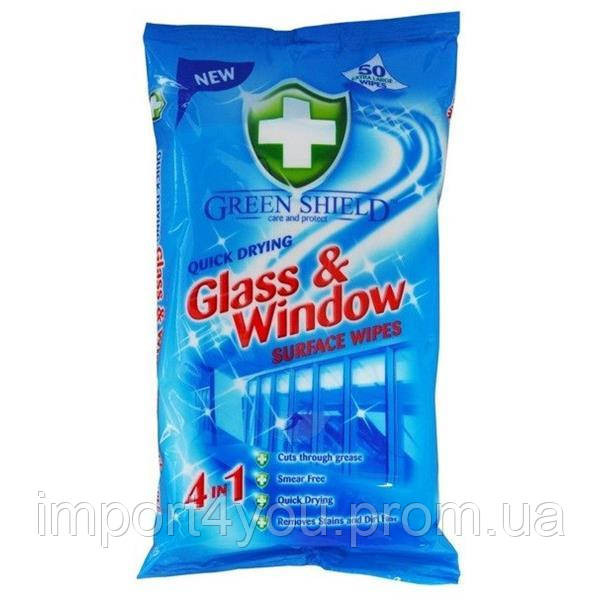 Green Shield 50штGlass влажные салфетки для стекла Харьков - изображение 1