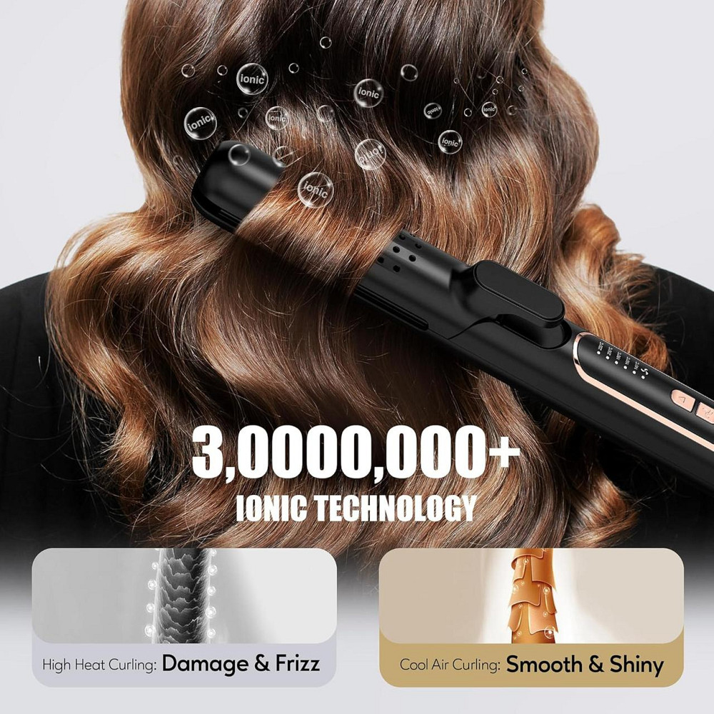 Стайлер Terviiix Airflow 360° для укладки волосся, випрямляч та плойка, з охолодженням, керамічним покриттям, чорний Київ - фото 5