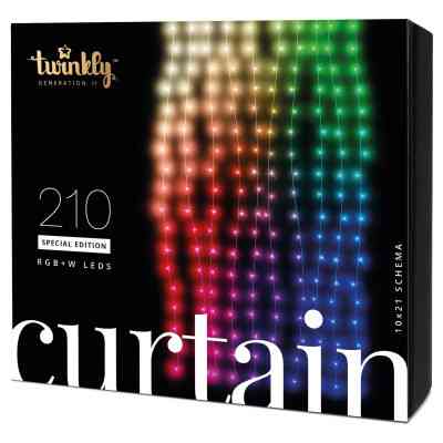 Гірлянда Twinkly Smart LED Curtain,Wall RGBW 210, BT+WiFi, Gen II, IP44 кабел (TWW210SPP-TEU) Вінниця