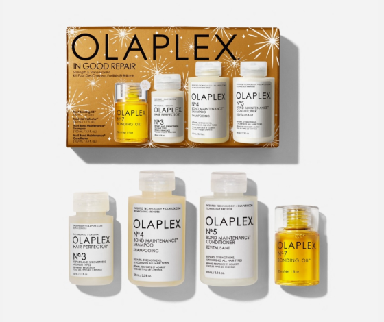 Лимитированный набор OLAPLEX – интенсивное восстановление и блеск волос, подарочная упаковка Славянск