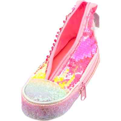 Пенал Cool For School в форме кеда с пайетками 2 отделения Желтый (5987-yellow) Винница