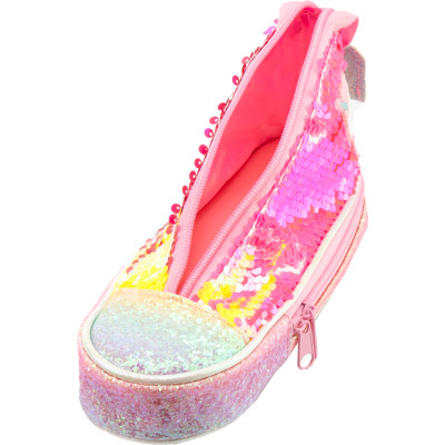 Пенал Cool For School у формі кеда з паєтками 2 відділення Жовтий (5987-yellow) Вінниця - фото 3