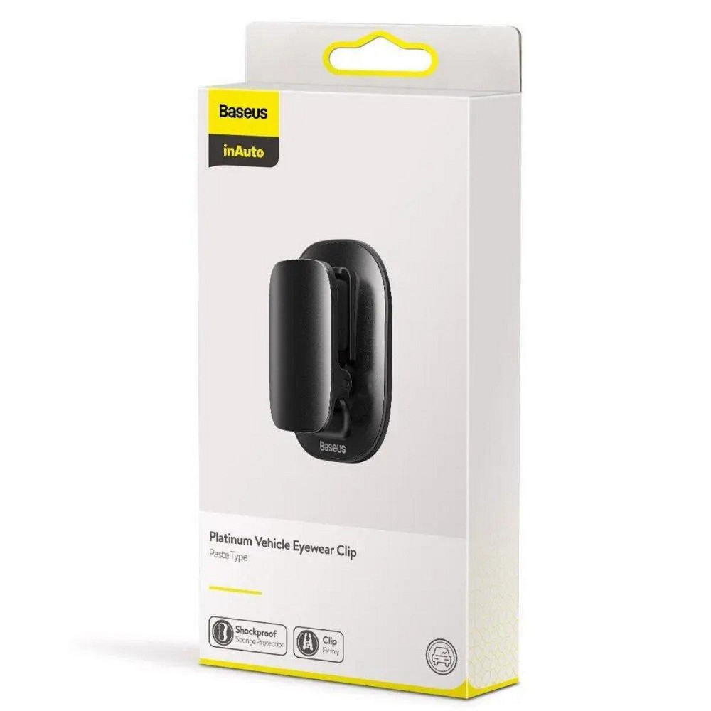 Автомобільний тримач для окулярів Baseus Platinum Vehicle eyewear clip （Paste type） Black Ковель - фото 2