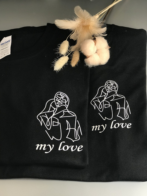 Парные футболки для парня и девушки с абстрактным принтом MY LOVE M, XXL, индивидуальный Черновцы - изображение 1