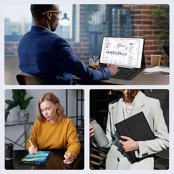 Клавиатурный чехол для iPad 9.7 (2018 и 2017), iPad Air 1/2, магнитный беспроводной QWERTZ с держателем для Киев