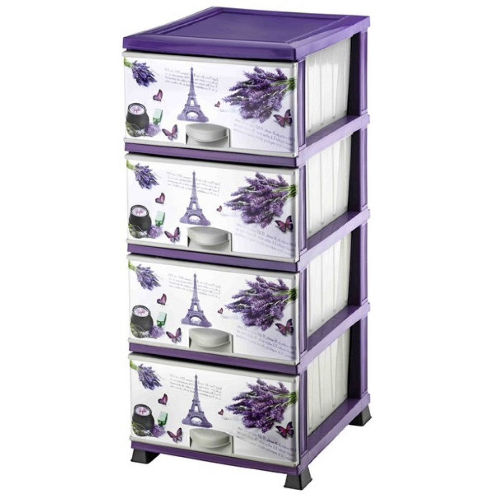 Комод пластиковый 37,5*46*90 + Корзина для белья 38*45*53 Париж Одесса - изображение 2