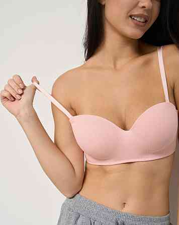 Бюстгальтер бавовняний у рубчик Nicoletta 80574 95B, Персиковий Київ