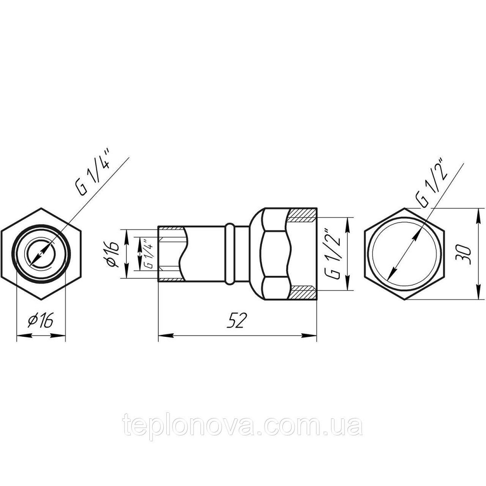 Муфта з внутрішньою різьбою прес APE AP 102 1/2″х16 ITALY Чернівці - фото 3