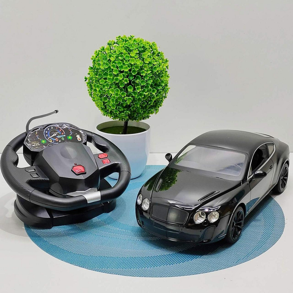 Машинка на радіокеруванні Bentley гумові колеса світло масштаб 1:14 Чорна (2048A) Чернігів - фото 1