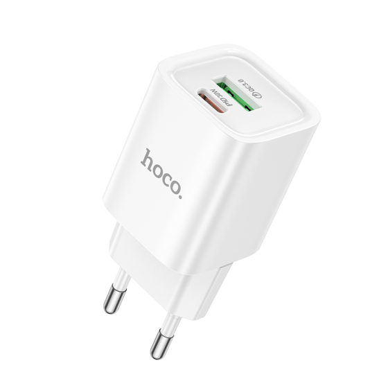 Мережевий зарядний пристрій HOCO C149A Charm PD30W+QC3.0 charger (EU) White Одеса
