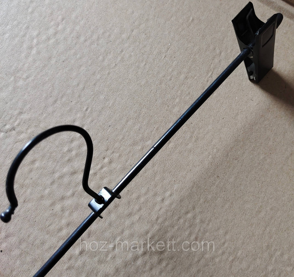 Плічка вішалки тремпеля чорні брючні прищіпка і гачок 35 см 10 шт в уп Харків - фото 2