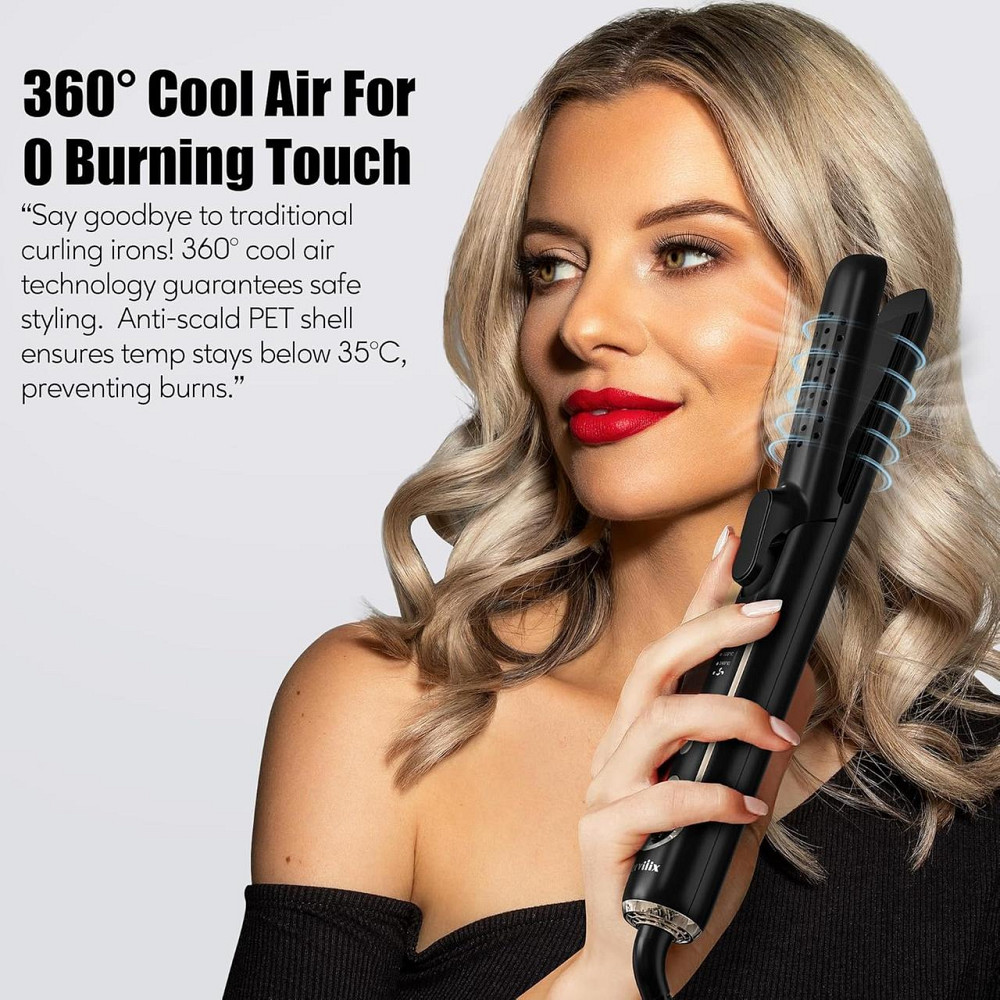 Стайлер Terviiix Airflow 360° для укладки волосся, випрямляч та плойка, з охолодженням, керамічним покриттям, чорний Київ - фото 6