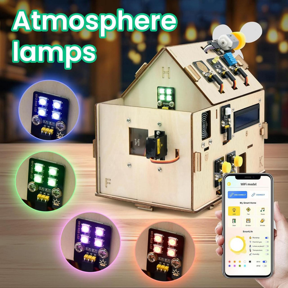 Набор для постройки умного дома KEYESTUDIO ESP32, STEM IoT Kit, датчики, Arduino и Python изучение электроники Киев - изображение 3