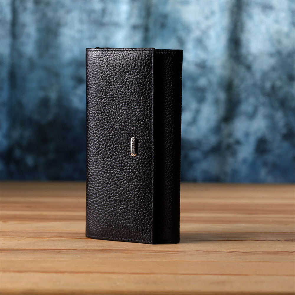 Класичний жіночий гаманець з натуральної шкіри CANPELLINI 20872_1 Чорний Київ - фото 3