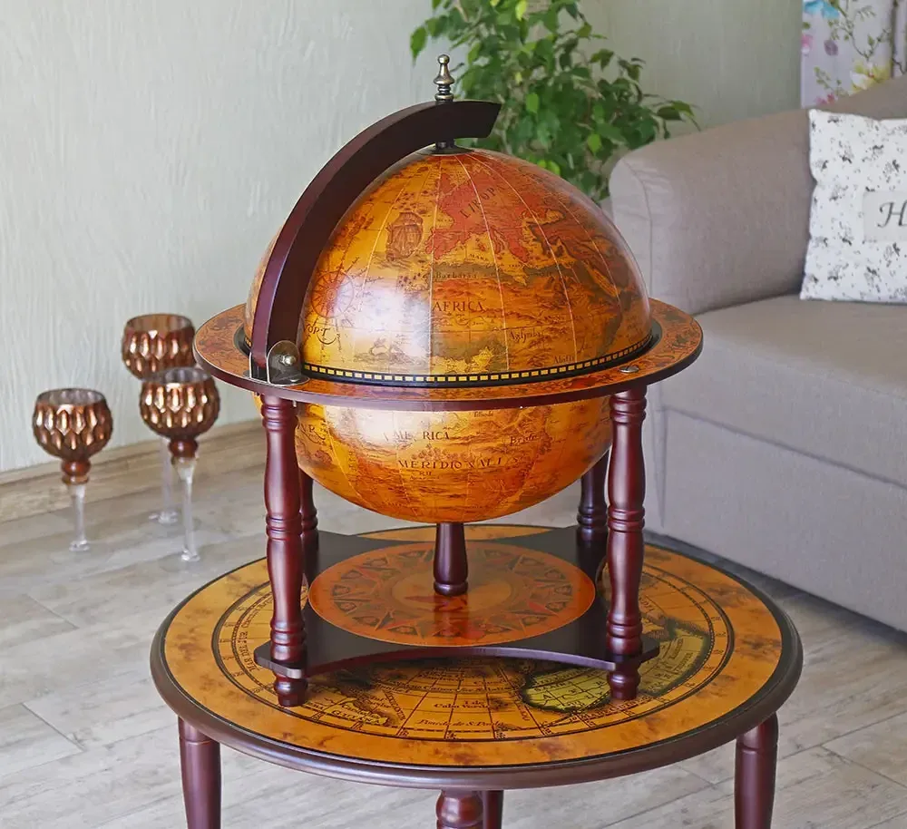 Глобус настольный бар на 4 ножках Древняя карта коричневый сфера 33 см Гранд Презент mastersem Киев - изображение 3