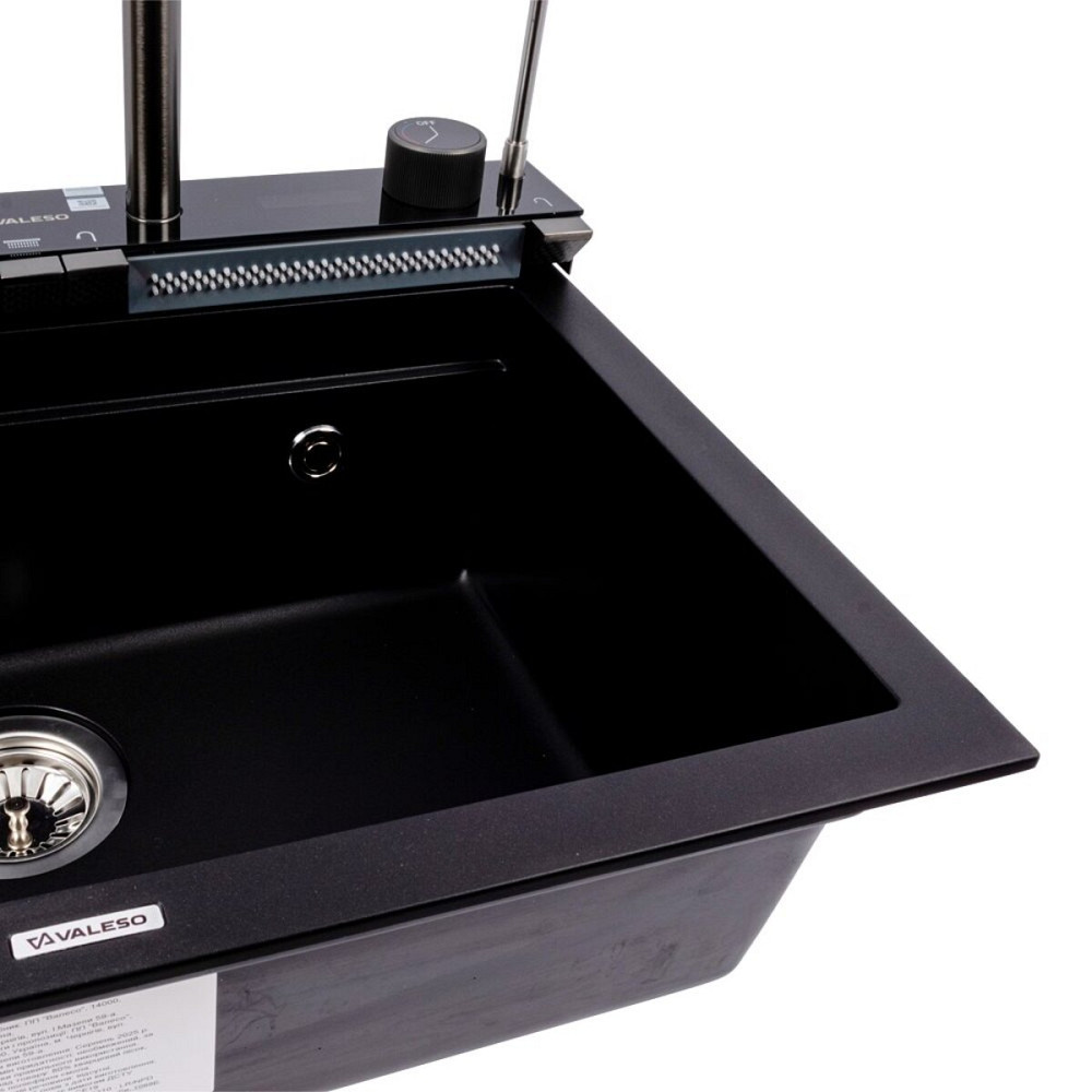 VALESO Гранітна мийка VALESO IRENA 6846 матова Чорна Коломия - фото 14