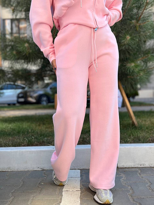 Женский костюм Joy One 80073 укороченное худи на молнии с капюшоном и брюки ровные от бедра, розовый, XL Киев - изображение 6