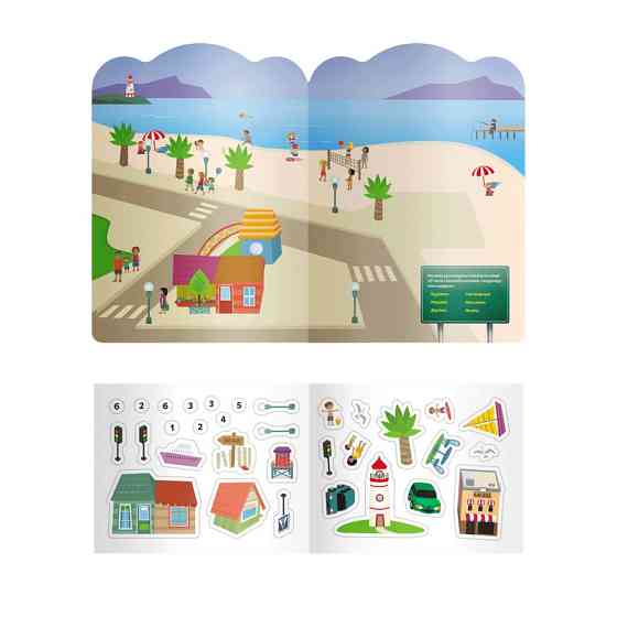 Дитяча інтерактивна книжка з багаторазовими наліпками "Місто" 1559001 Вінниця