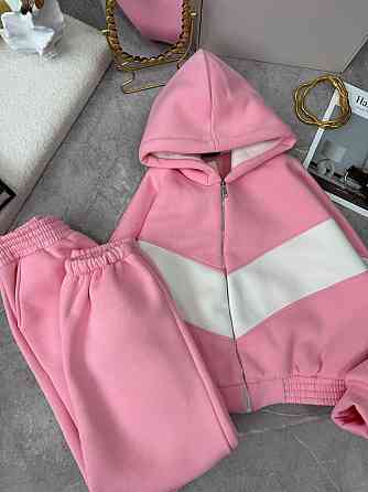 Женский теплый костюм из качественной тринитки на флисе Розовый, 46/48 Одесса