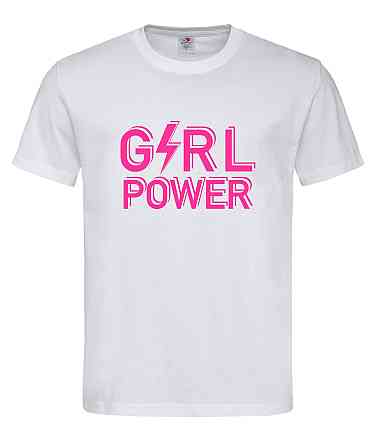 Футболка "Girl Power" чорна – стильна жіноча футболка з принтом, 100% бавовна Городище