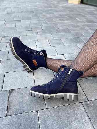 Stepter Черевики жіночі Stepter сині нубук з натуральною шерстю зимові 38р. 40р. (2218) Коломыя