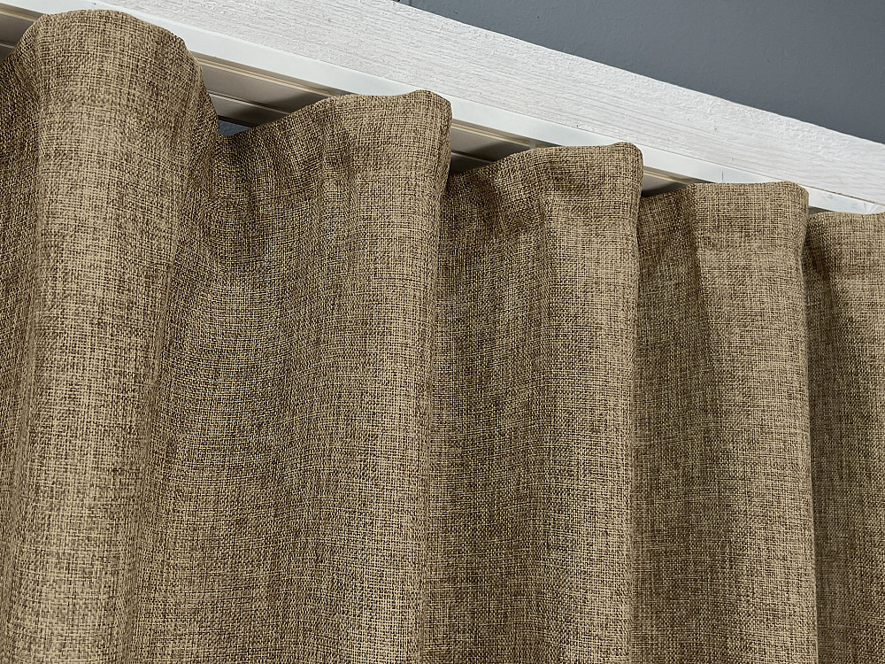 Комплект коротких штор VR-Textil Лен Мешковина № 1768ш Миндальный 130х170см 2 шт (35-0446) Киев - изображение 8