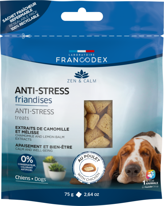 Ласощі антистрес Francodex (Франкодекс) для собак з заспокійливим ефектом з куркою, 75 г Вінниця - фото 1