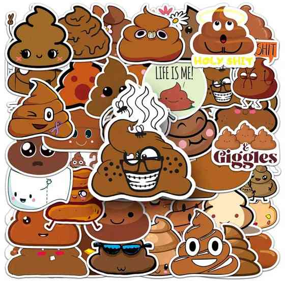 Набір наклейок Какашка Poop, стікери, меми, приколи. Наклейки на мотоцикл, велосипед, для , ноутбука Київ