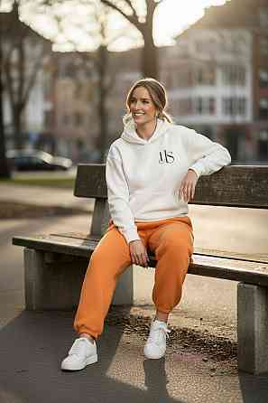 Теплый женский костюм тринитка на флисе Оранжевый 2XL-3XL Харьков