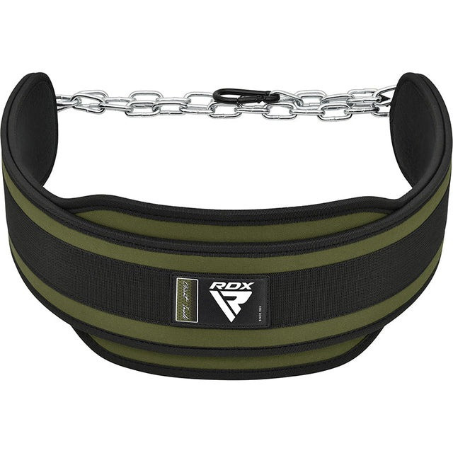 Пояс для обтяжень з ланцюгом RDX T7 Pro Dipping Belt 2 Layer  неопреновий Army Green Каменское - изображение 1