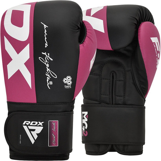 Боксерські рукавиці RDX REX F4 PINK/BLACK-10 унцій (капа в комплекті) Каменское - изображение 2